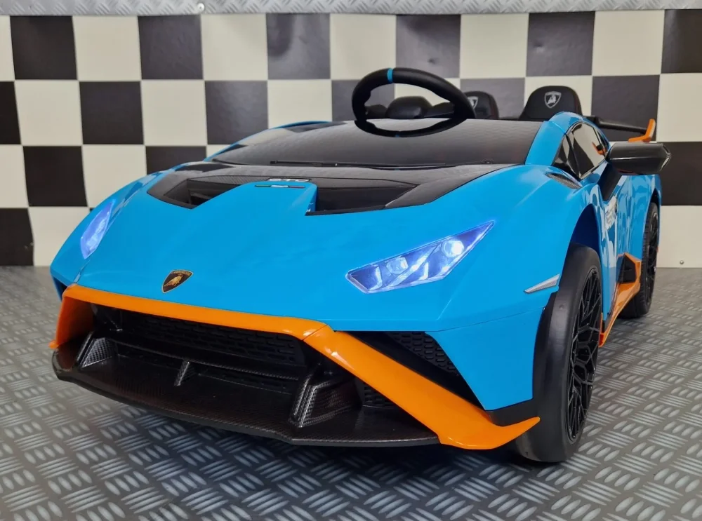 Cars4Kids Masinuta electrica pentru copii Lamborghini Huracan STO 12V functie drift telecomanda 2.4G bluetooth USB sa piele 3-5 ani