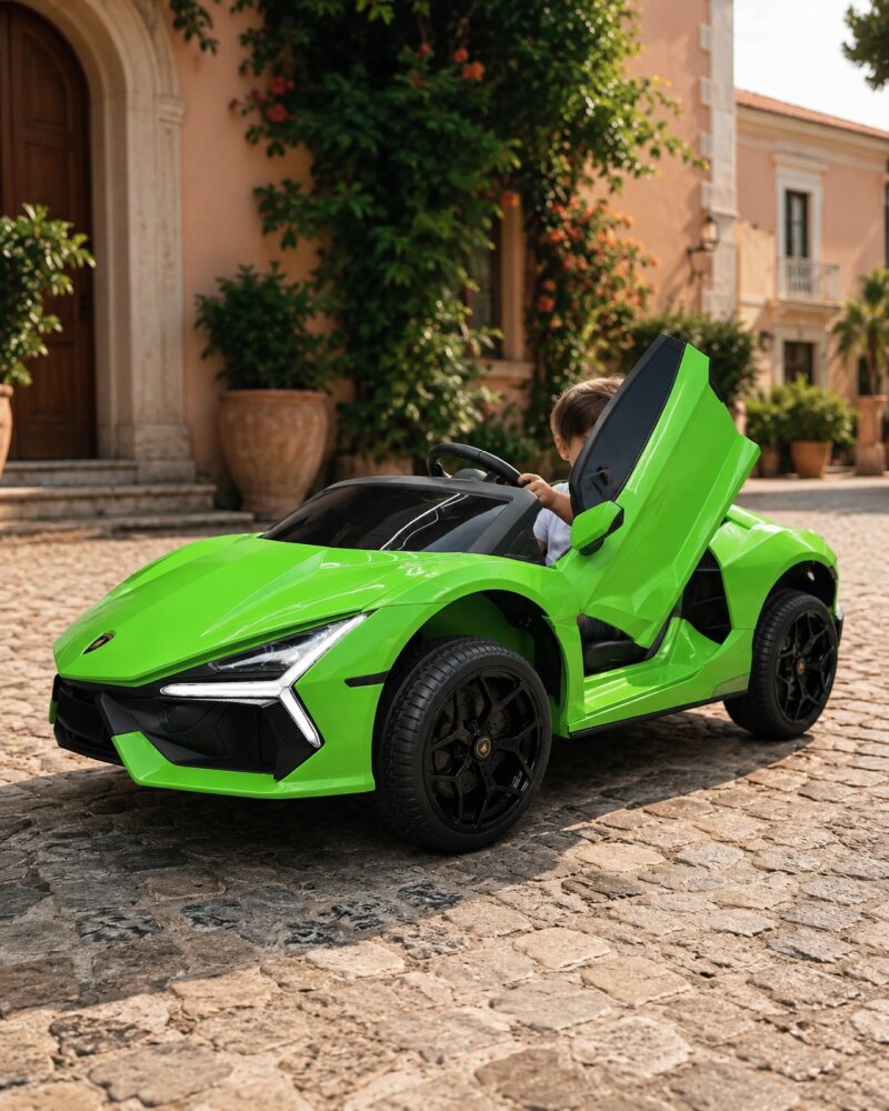Cars4Kids Masinuta electrica pentru copii Lamborghini Revuelto 24V Verde 2 locuri licenta oficiala usi verticale telecomanda 2.4G