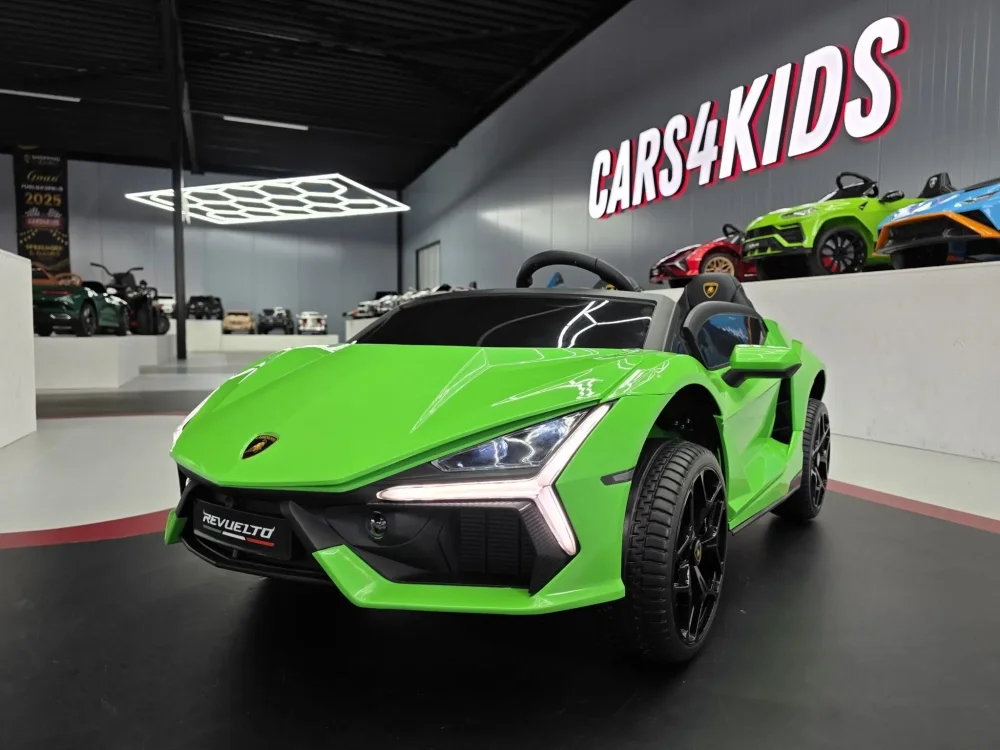 Cars4Kids Masinuta electrica pentru copii Lamborghini Revuelto 24V Verde 2 locuri licenta oficiala usi verticale telecomanda 2.4G