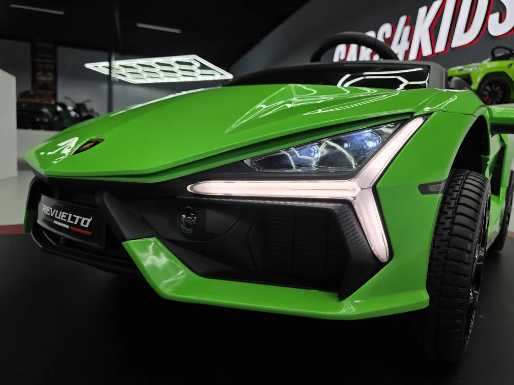 Cars4Kids Masinuta electrica pentru copii Lamborghini Revuelto 24V Verde 2 locuri licenta oficiala usi verticale telecomanda 2.4G