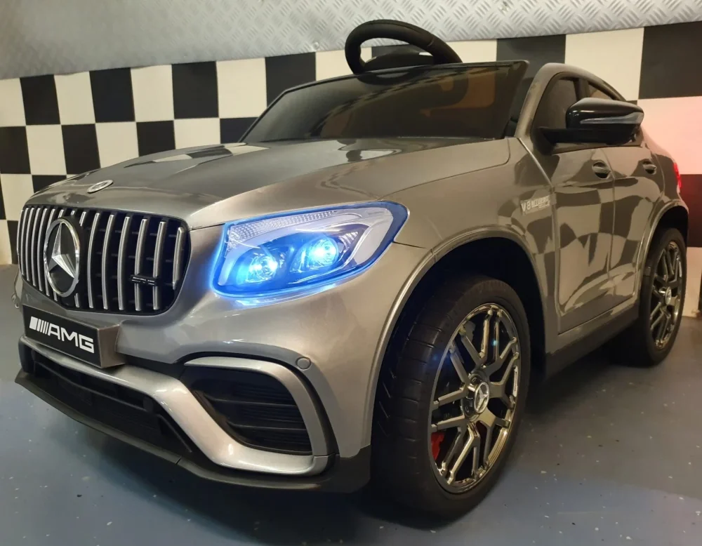 Cars4Kids Masinuta electrica pentru copii Mercedes-Benz GLC 63 AMG Gri Mat 12V 4 motoare suspensii bluetooth telecomand 2.4G 3 ani+ maxim 30 kg