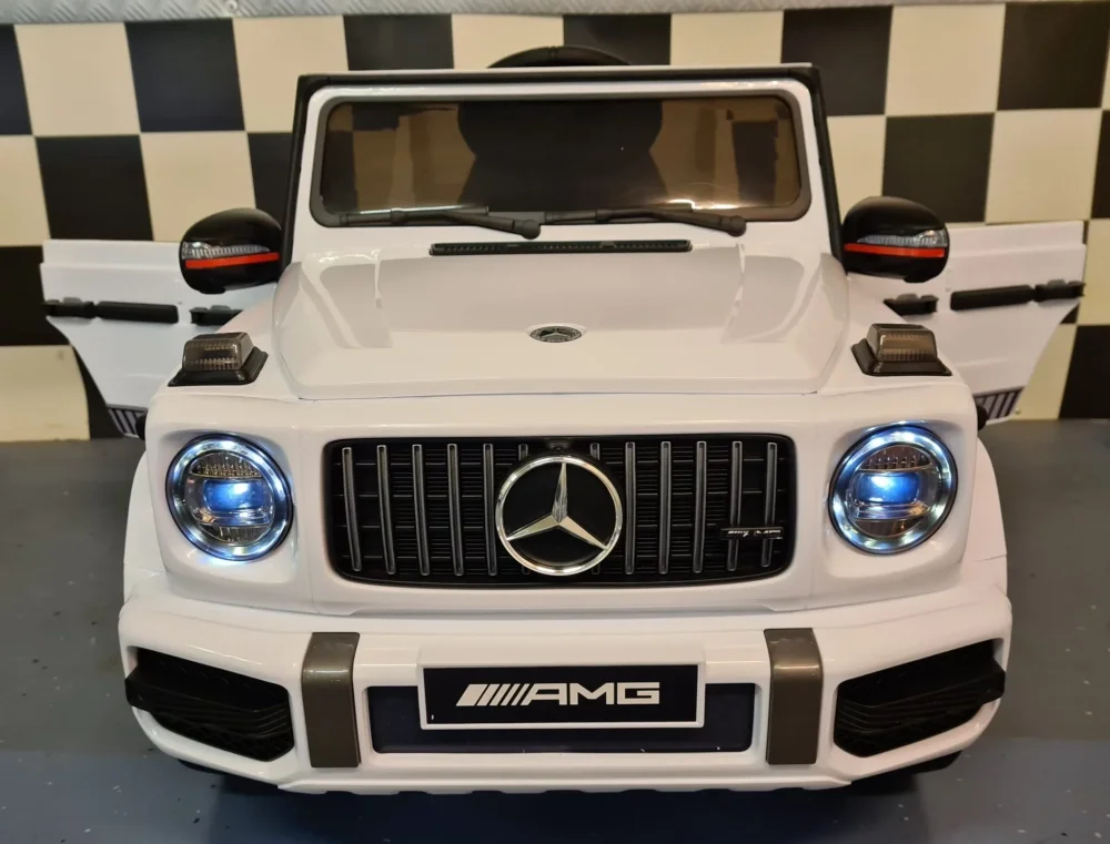 Cars4Kids Masinuta electrica pentru copii Mercedes G63 AMG Alb 12V licenta oficiala 4 motoare telecomanda 2.4G