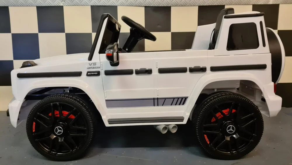 Cars4Kids Masinuta electrica pentru copii Mercedes G63 AMG Alb 12V licenta oficiala 4 motoare telecomanda 2.4G
