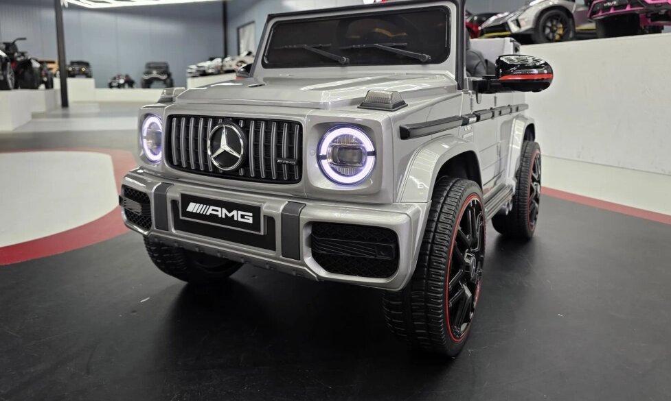 Cars4Kids Masinuta electrica pentru copii Mercedes G63 AMG Gri Metalic 12V licenta oficiala 4 motoare telecomanda 2.4G