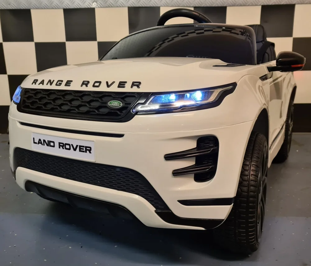 Cars4Kids Masinuta electrica pentru copii Range Rover Evoque Alb 12V 10Ah 4 motoare suspensii telecomanda 2.4G roti cauciuc scaun piele 3 ani+