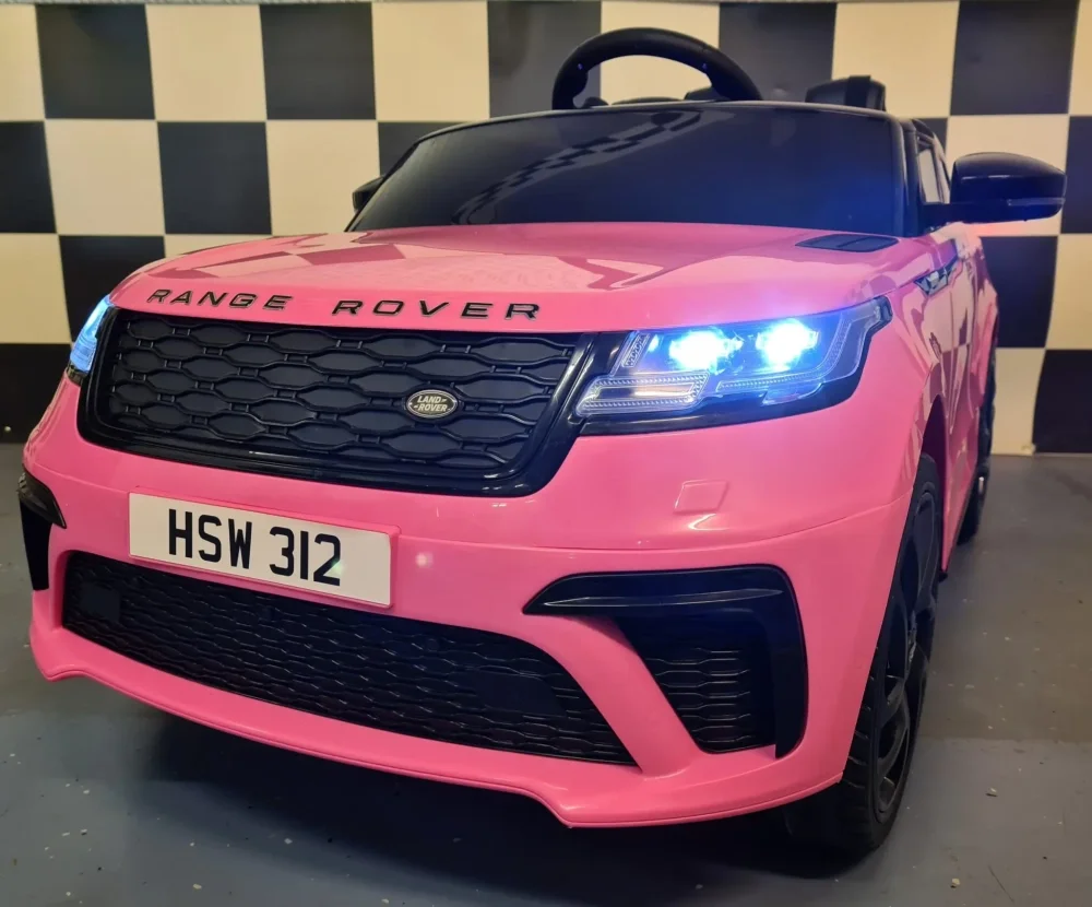 Cars4Kids Masinuta electrica pentru copii Range Rover Velar Roz 12V telecomanda 2.4G sa piele centura 5 puncte