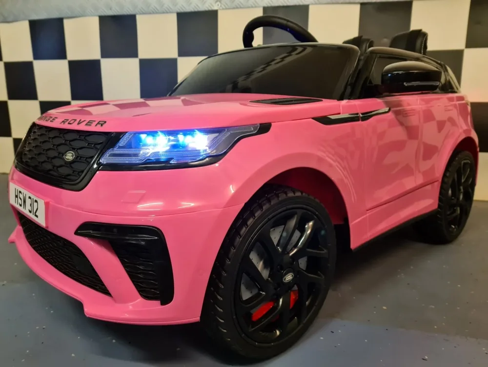 Cars4Kids Masinuta electrica pentru copii Range Rover Velar Roz 12V telecomanda 2.4G sa piele centura 5 puncte