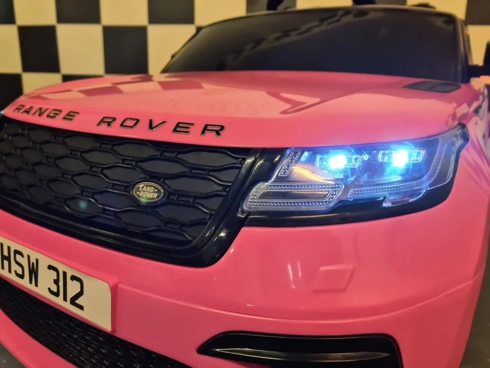 Cars4Kids Masinuta electrica pentru copii Range Rover Velar Roz 12V telecomanda 2.4G sa piele centura 5 puncte