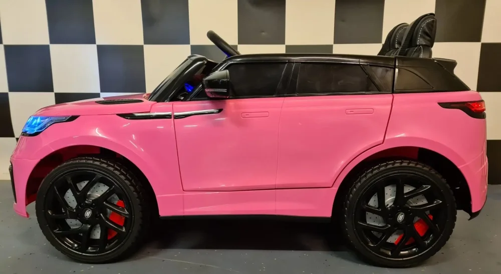 Cars4Kids Masinuta electrica pentru copii Range Rover Velar Roz 12V telecomanda 2.4G sa piele centura 5 puncte