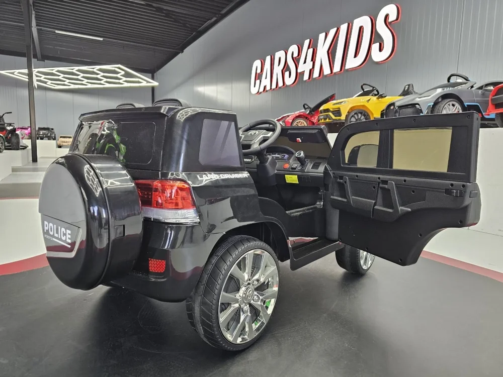 Cars4Kids Masinuta electrica pentru copii Toyota Land Cruiser Police 24V Negru licenta oficiala Toyota girofar Led telecomanda 2.4G 3-5 ani