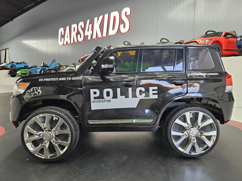 Cars4Kids Masinuta electrica pentru copii Toyota Land Cruiser Police 24V Negru licenta oficiala Toyota girofar Led telecomanda 2.4G 3-5 ani
