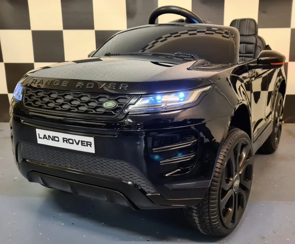 Cars4Kids Masinuta electrica Range Rover Evoque Negru Metalic 4x4 12V telecomanda 2.4G 4 motoare scaun piele