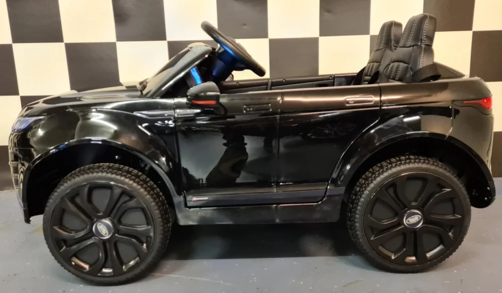 Cars4Kids Masinuta electrica Range Rover Evoque Negru Metalic 4x4 12V telecomanda 2.4G 4 motoare scaun piele