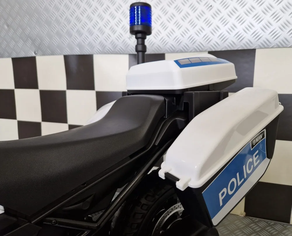 Cars4Kids Motocicleta electrica pentru copii Politie BMW F850 12V roti ajutatoare girofar Led 3-5 ani