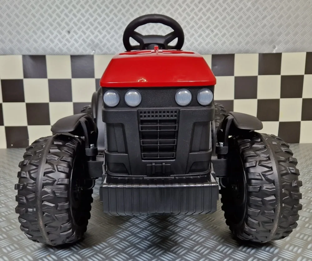 Cars4Kids Tractor electric pentru copii Farmer Rosu 12V cu remorca detasabila telecomanda 2.4G roti EVA scaun piele 3-6 ani