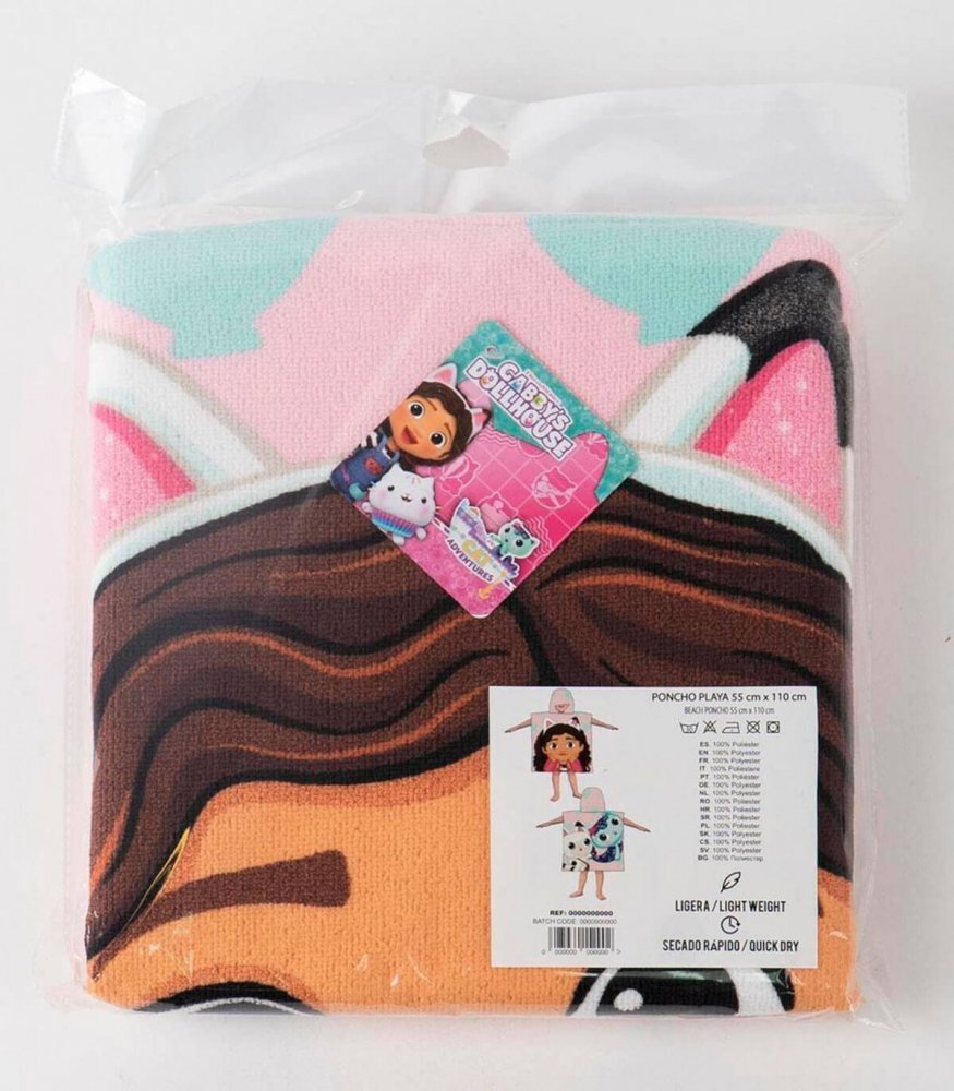 Cerda Poncho pentru copii Gabbys Dollhouse 55x110 cm