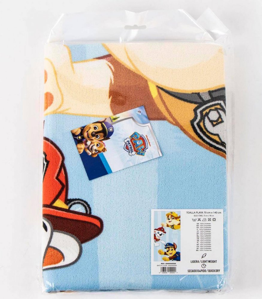 Cerda Prosop pentru plaja 140x70 cm Paw Patrol