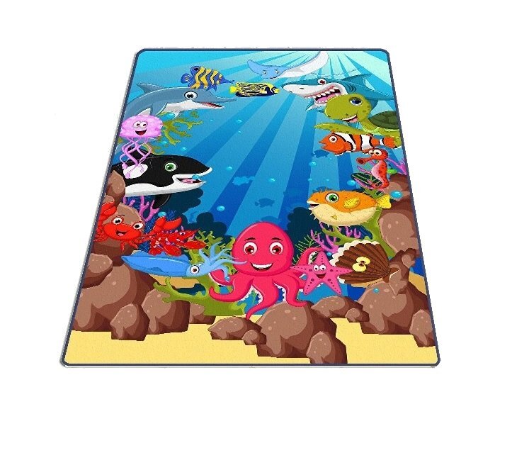 Chilai Home Covor antiderapant pentru copii Aquarium 150x200 cm