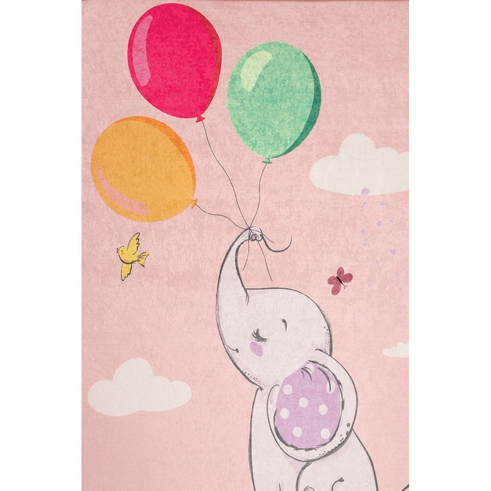 Chilai Home Covor antiderapant pentru copii Balloons Pink 150x200 cm