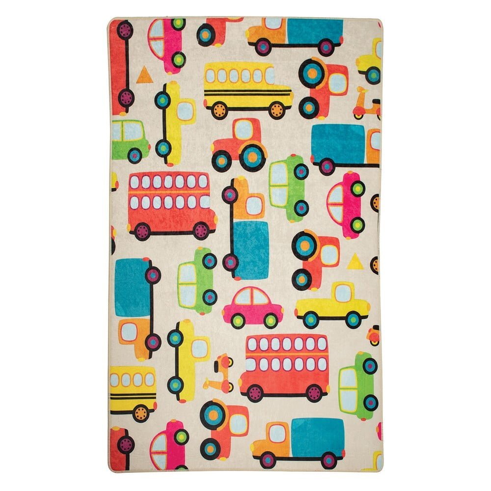 Chilai Home Covor antiderapant pentru copii Cars Ekru 100x150 cm
