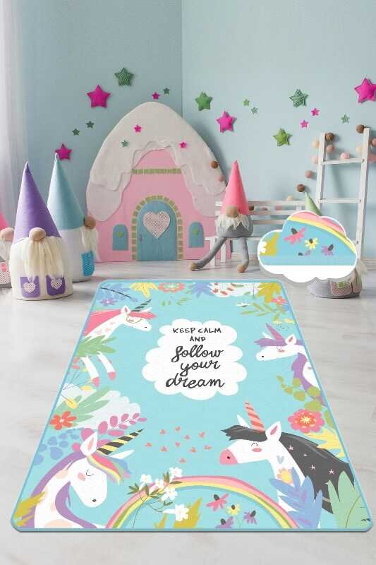 Chilai Home Covor antiderapant pentru copii Cute Unicorn 150x200 cm