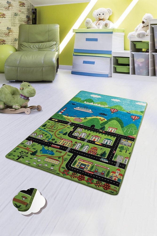 Chilai Home Covor antiderapant pentru copii Happy City 150x200 cm