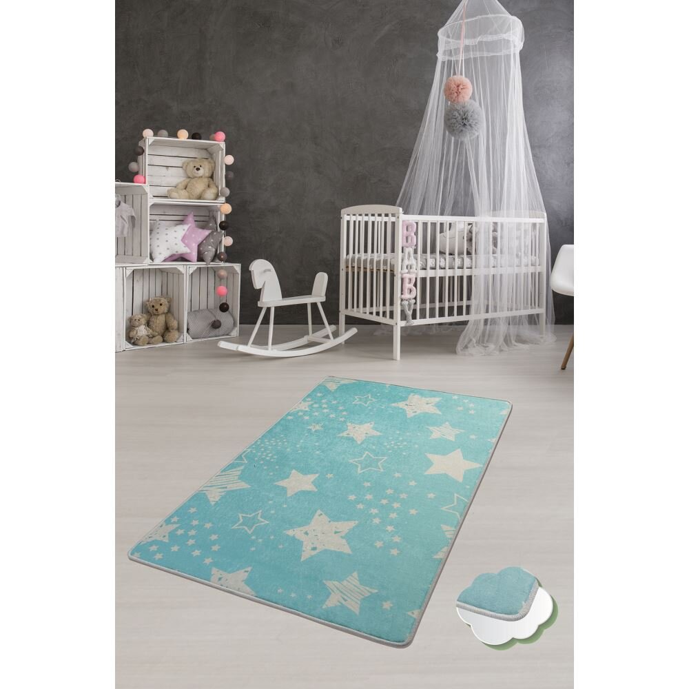 Chilai Home Covor antiderapant pentru copii Stars Blue 150x200 cm