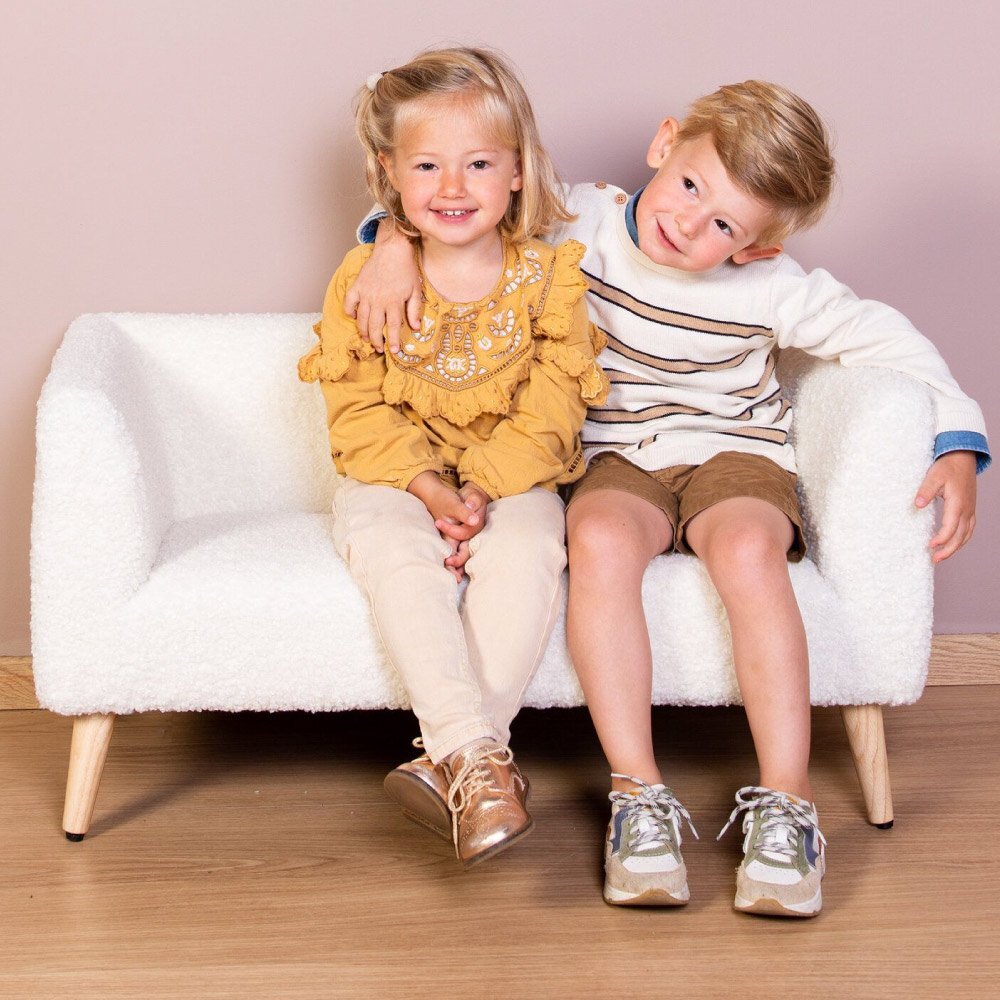Childhome Canapea pentru copii Teddy alb