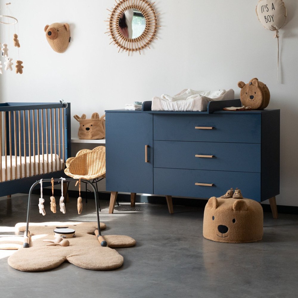 Childhome Comoda Bold Blue 137x77x98 cm cu masa de infasat