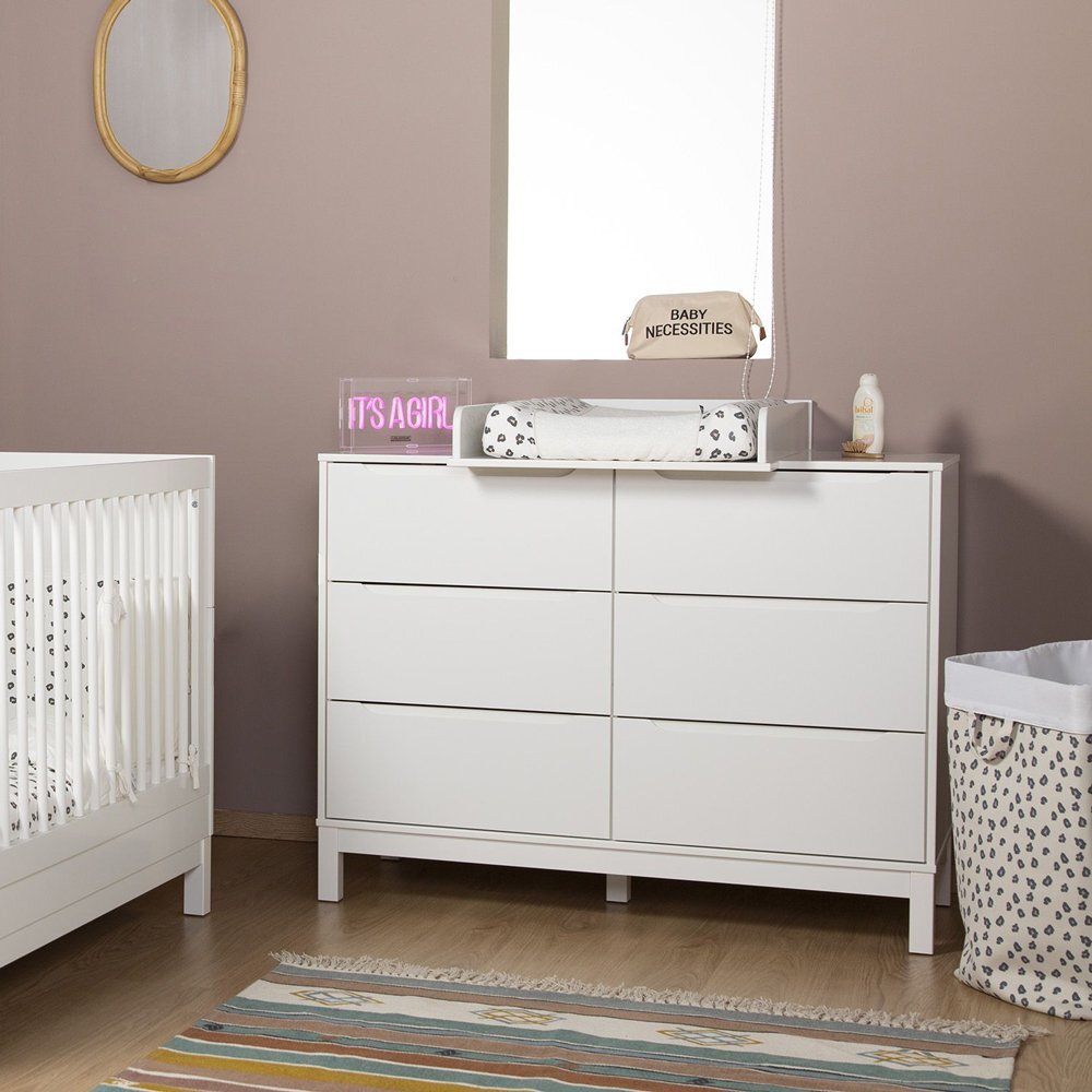 Childhome Comoda Jota 118.1x73.3x100.2 cm cu masa de infasat Mdf Alb