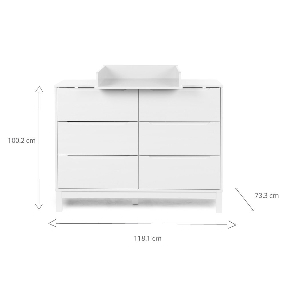 Childhome Comoda Jota 118.1x73.3x100.2 cm cu masa de infasat Mdf Alb