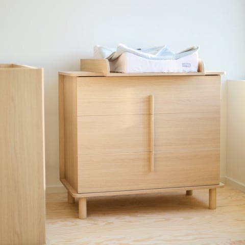 Childhome Comoda Nordica Natural cu masa de infasat 85x50x95 cm