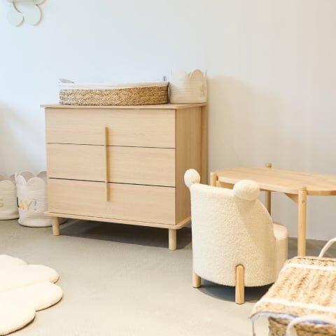 Childhome Comoda Nordica Natural cu masa de infasat 85x50x95 cm