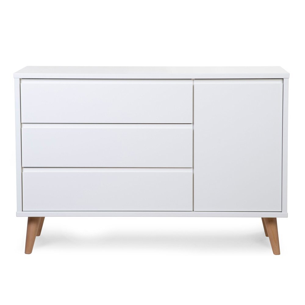 Childhome Comoda Retro Rio 133x50x90 cm cu masa de infasat Mdf Alb