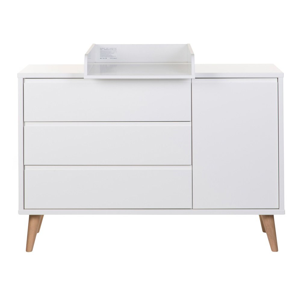 Childhome Comoda Retro Rio 133x50x90 cm cu masa de infasat Mdf Alb