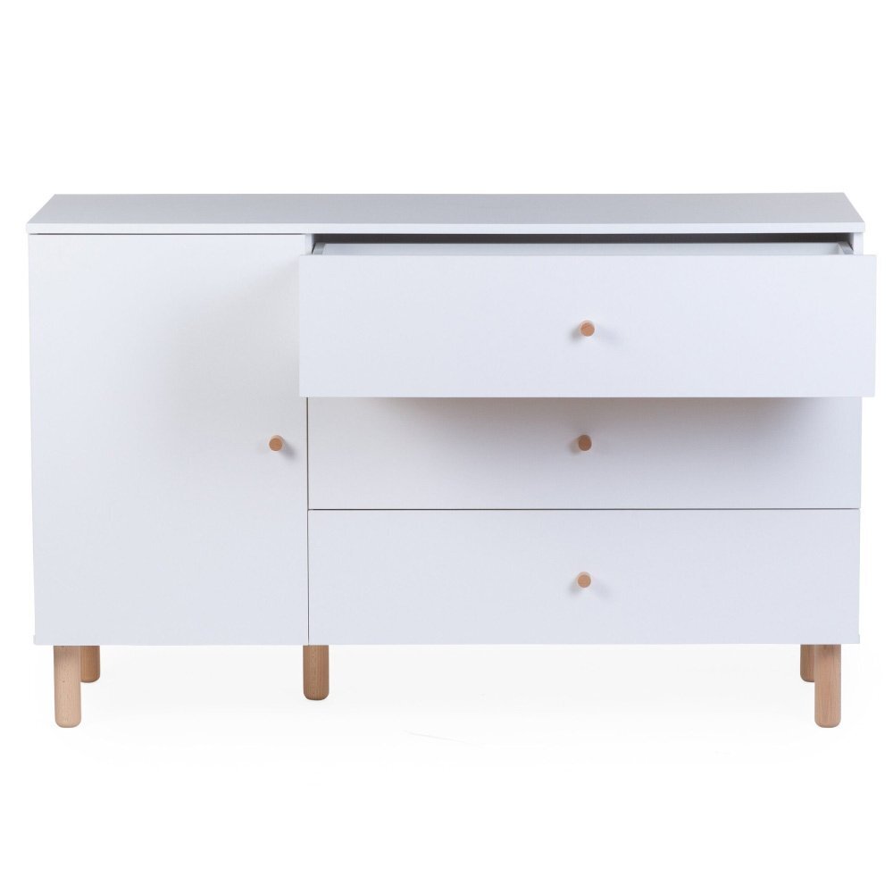Childhome Comoda Wonder White 137x75x93 cm cu masa de infasat