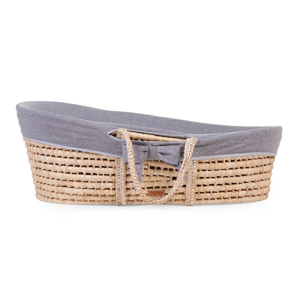 Childhome Cos bebe Moise Gri din coji de porumb cu saltea husa jerse detasabila si lavabila usor de transportat dimensiuni 84 x 47 x 29 cm