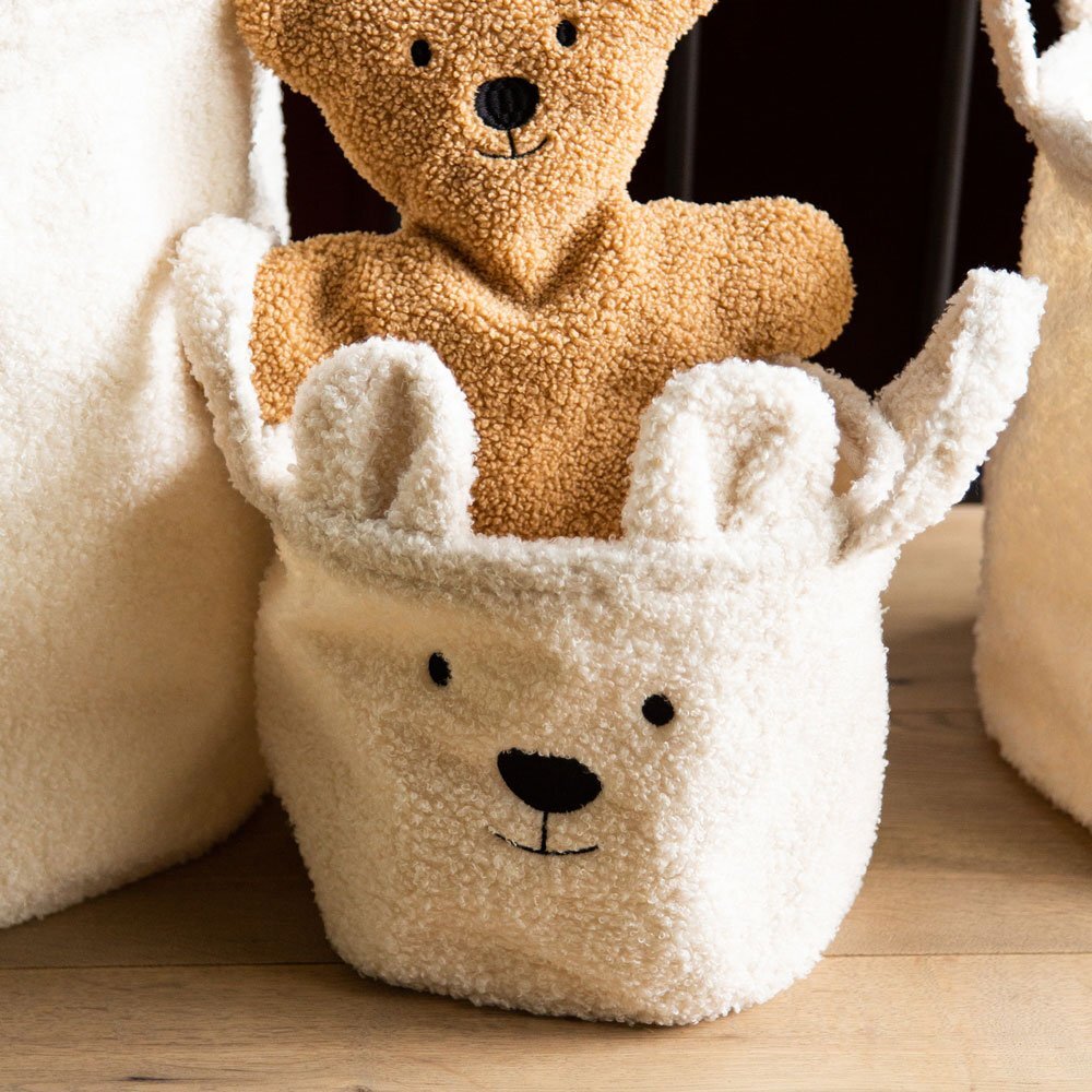 Childhome Cos depozitare 25x20x20 cm Teddy alb
