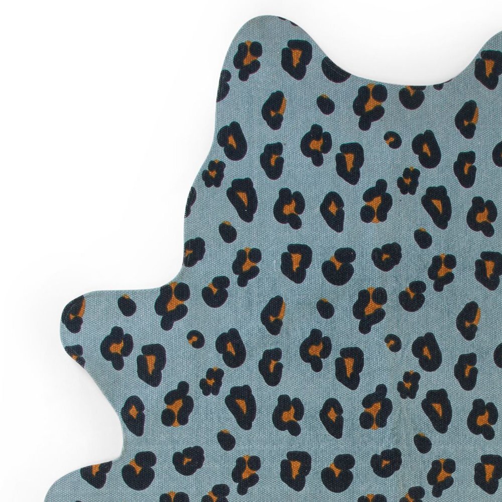 Childhome Covor bumbac 145x160 cm Leopard albastru