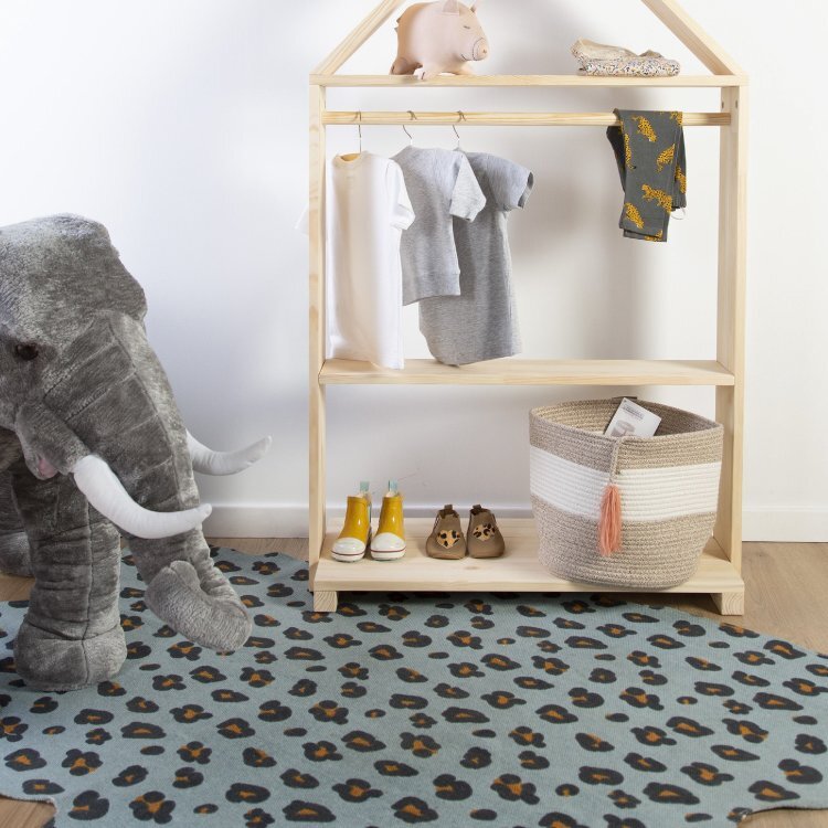 Childhome Covor bumbac 145x160 cm Leopard albastru