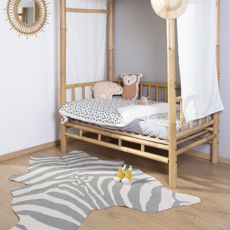 Childhome Covor bumbac 145x160 cm Zebra gri