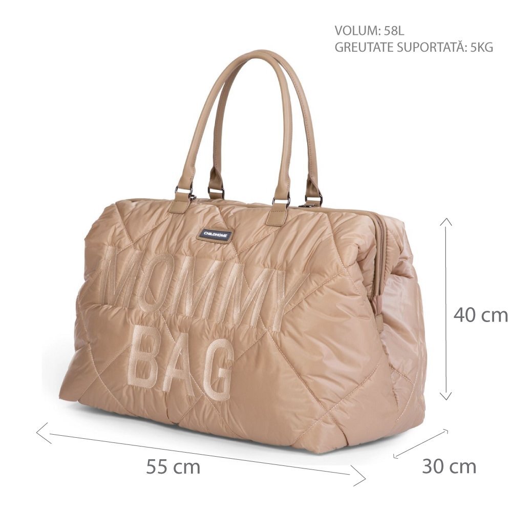 Childhome Geanta de infasat matlasata Mommy Bag bej