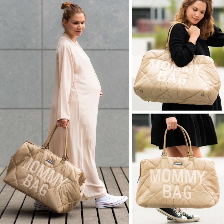 Childhome Geanta de infasat matlasata Mommy Bag bej