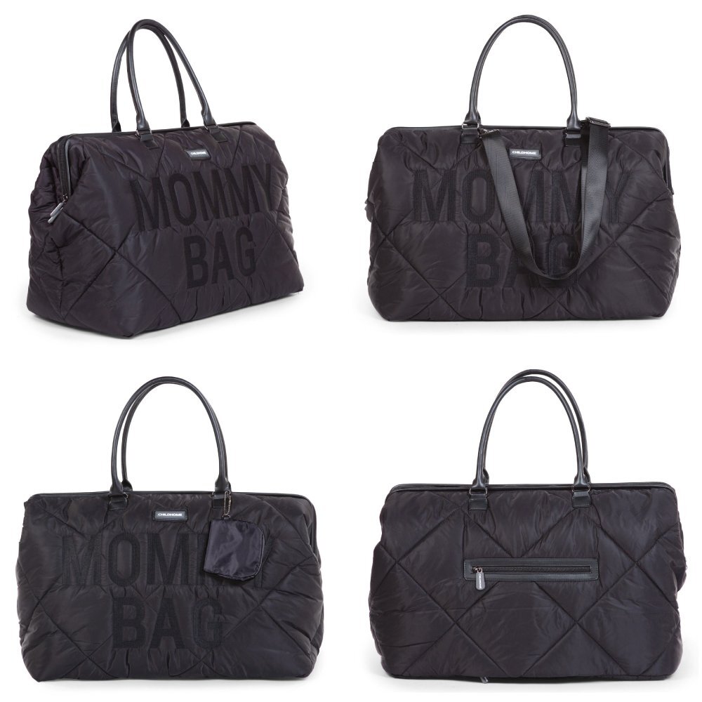 Childhome Geanta de infasat matlasata Mommy Bag negru