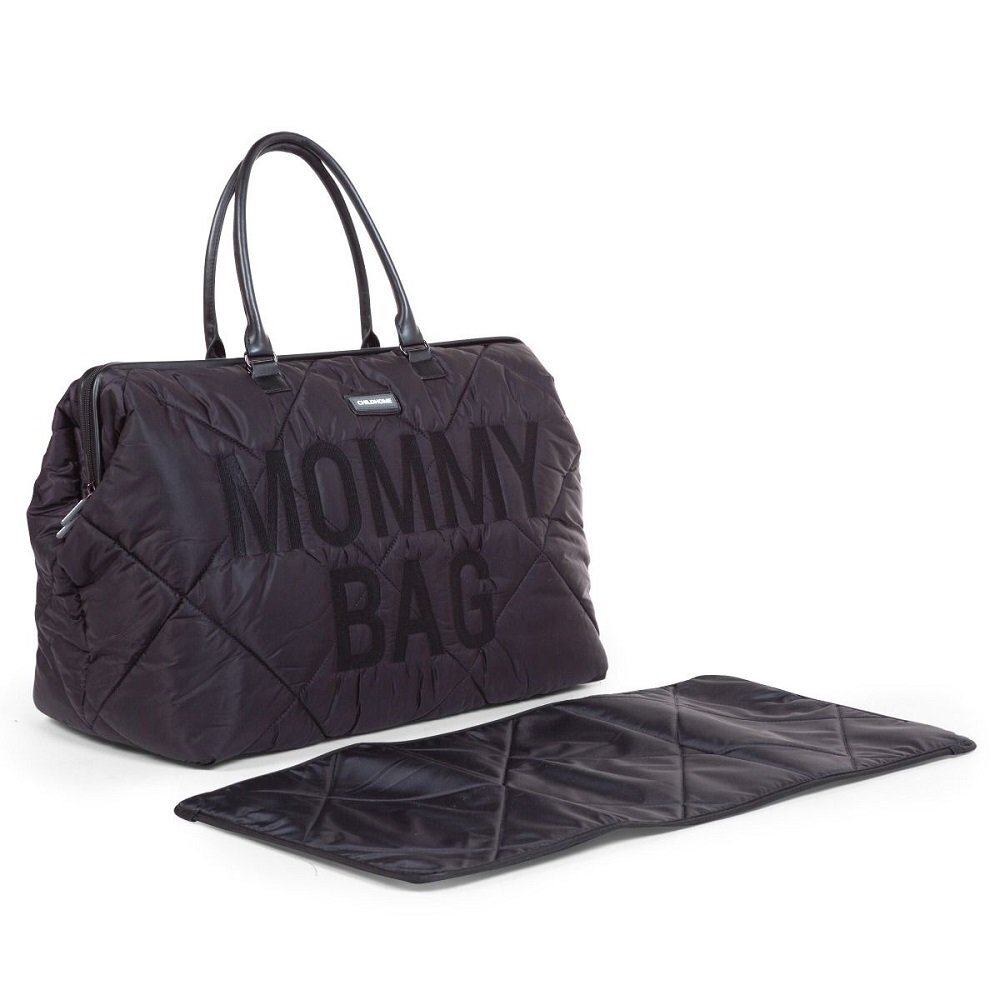 Childhome Geanta de infasat matlasata Mommy Bag negru