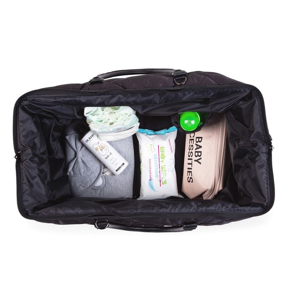 Childhome Geanta de infasat matlasata Mommy Bag negru
