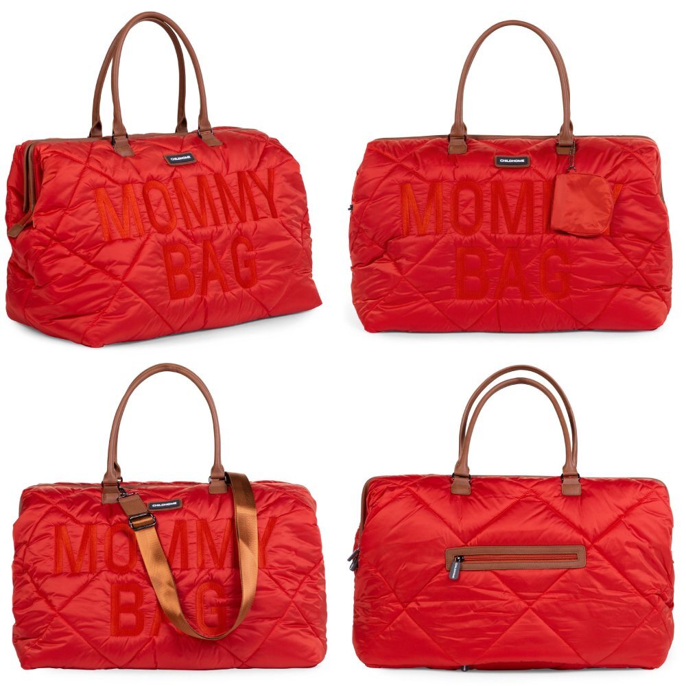 Childhome Geanta de infasat matlasata Mommy Bag rosu