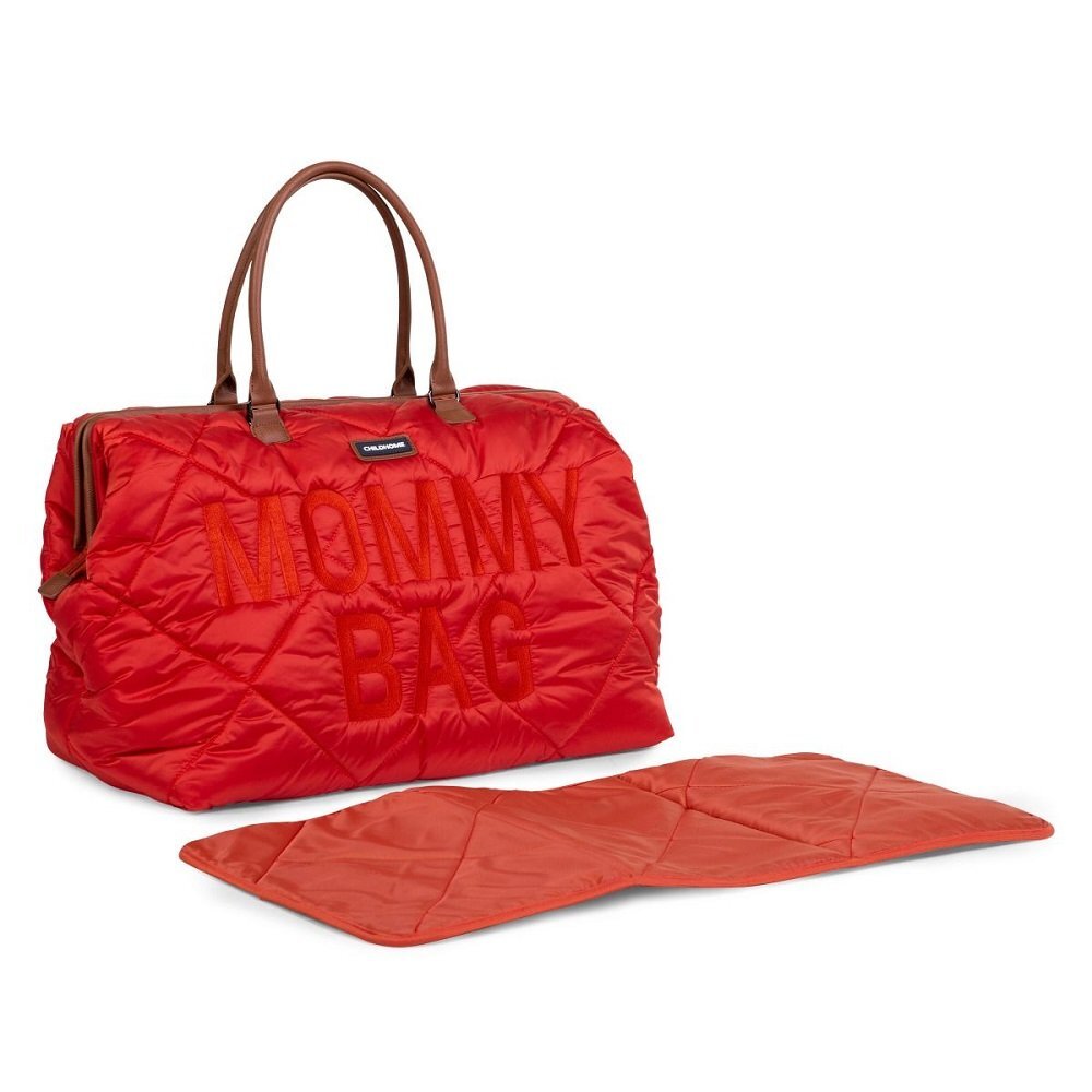 Childhome Geanta de infasat matlasata Mommy Bag rosu