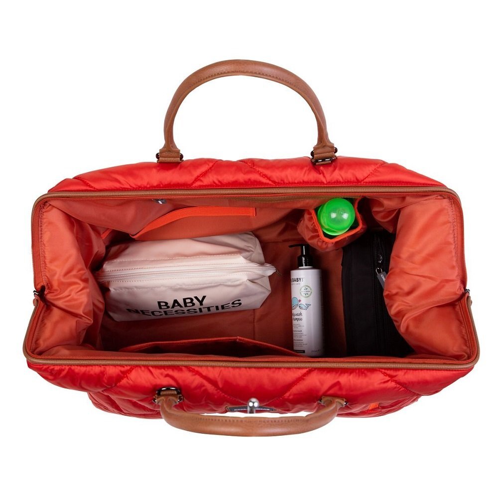 Childhome Geanta de infasat matlasata Mommy Bag rosu