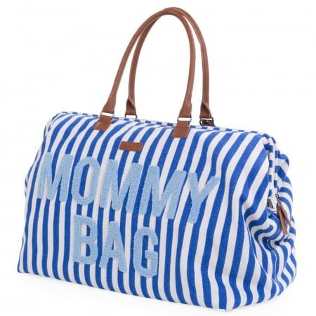 Childhome Geanta de infasat Mommy Bag albastru alb